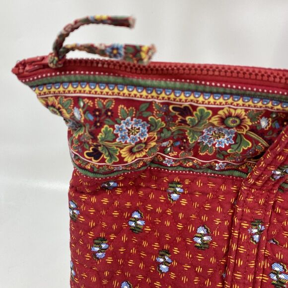 Vera Bradley Large Tote Shoulder Zip Travel Bag Red Provincial 22” X 12” - Picture 3 of 12